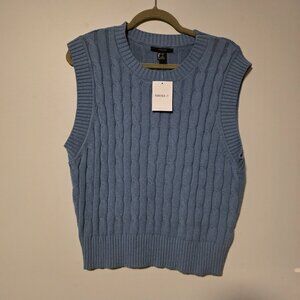 NWT Blue Cable Knit Sweater Vest - Size Medium